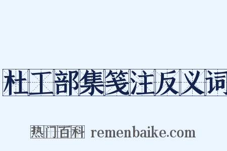 杜工部集笺注反义词是什么意思的图片